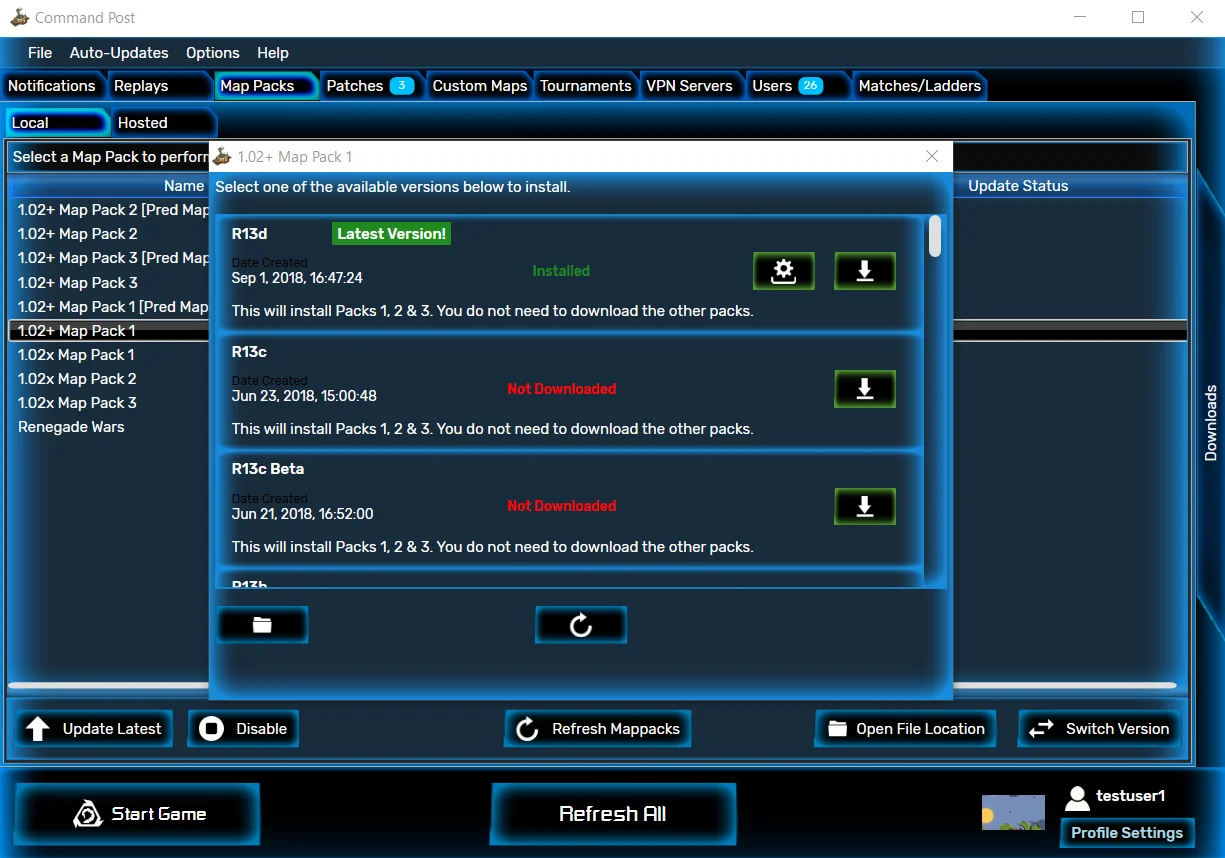 Manage and keep Patches/Mappacks updated