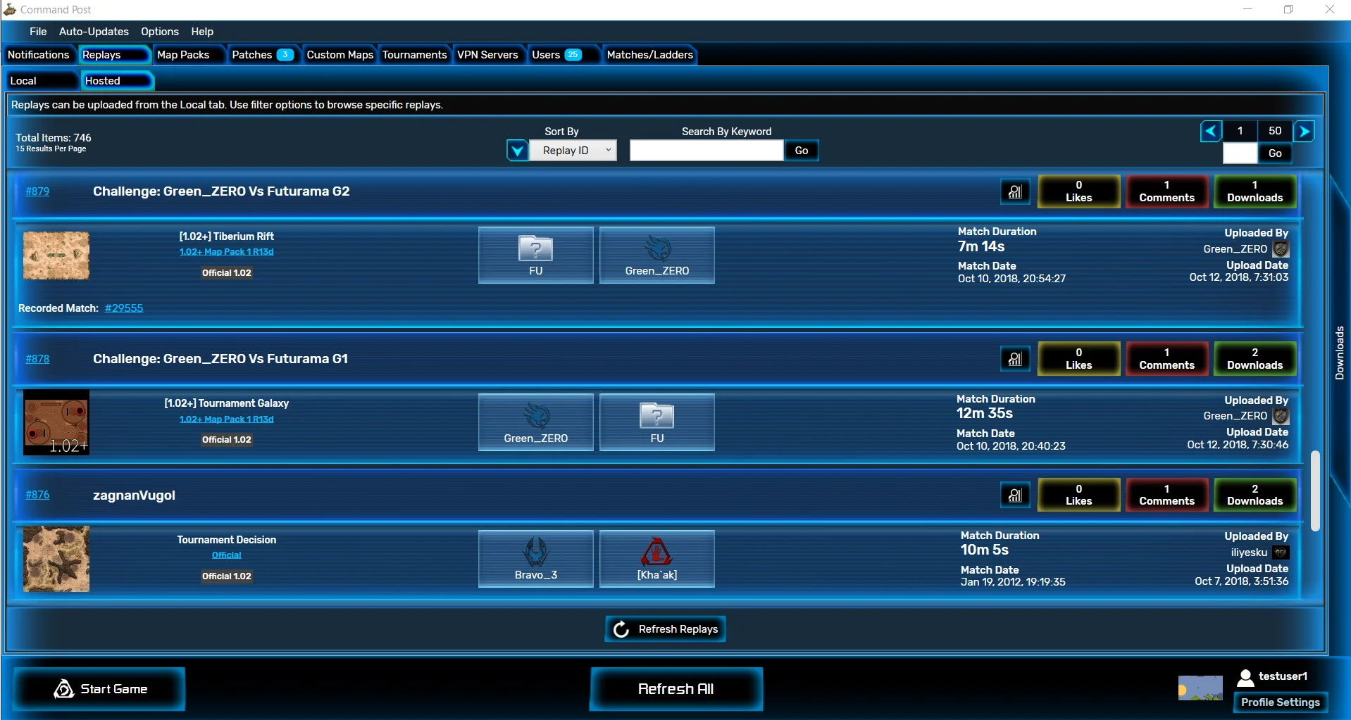 Command Post auto-detects the required Mappack for watching any replay